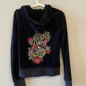 Juicy couture velvet zip hoodie